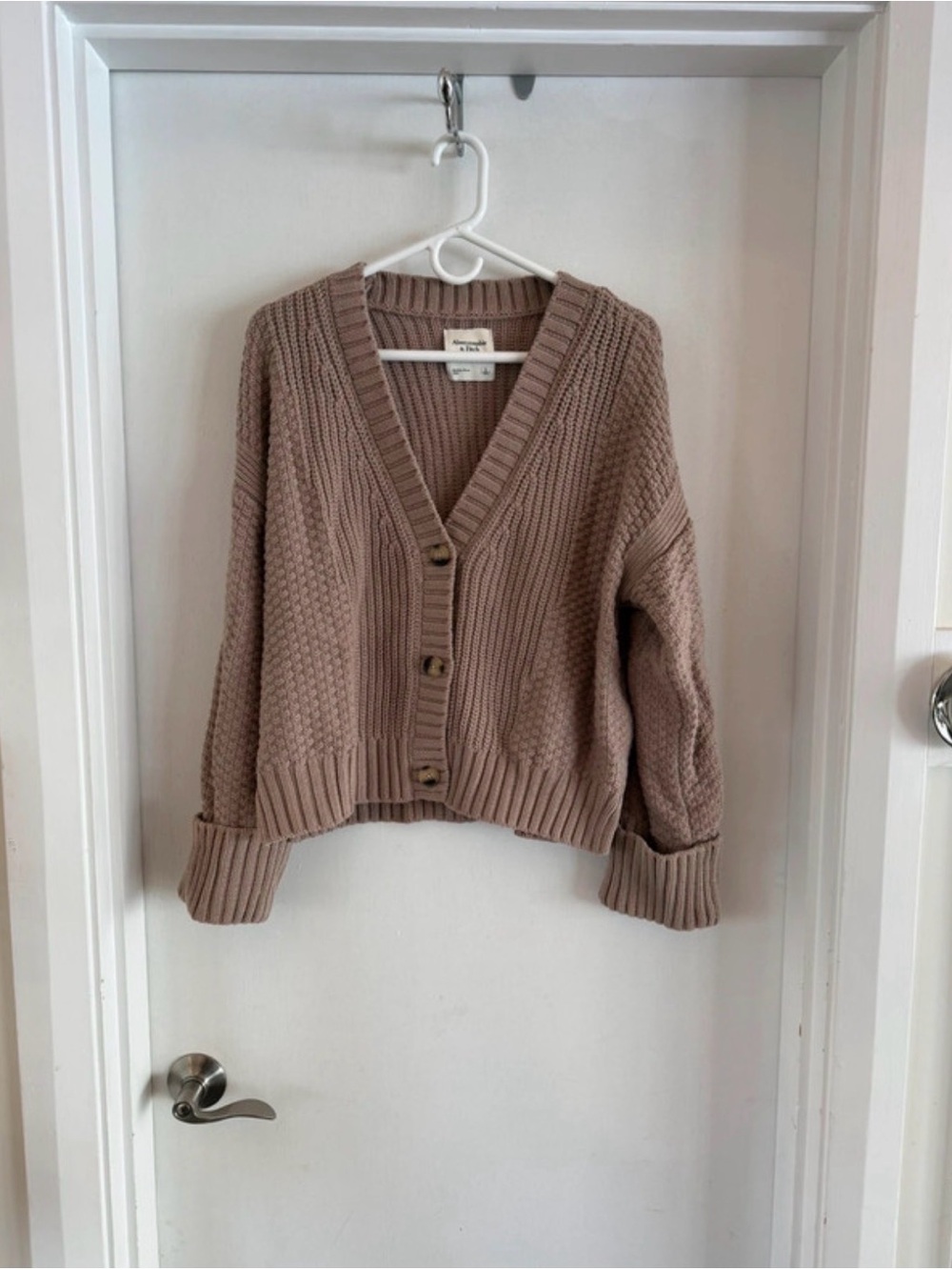 Abercrombie & Fitch Chunky Knit Cardigan - Taupe
